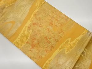 引箔霞に流水模様織出し名古屋帯